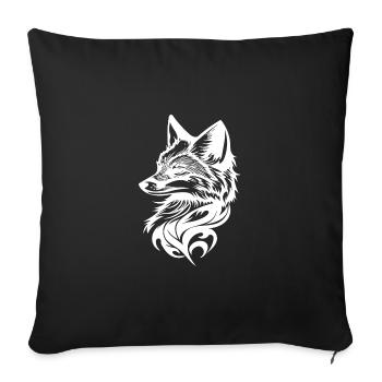 Fox Portrait in Tribal Tattoo Ink - Sofa pillowcase 17,3'' x 17,3'' (45 x 45 cm) - black - Front