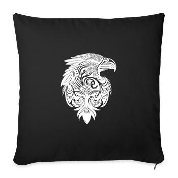 Aigle dans le style de plumes de tatouage tribal vintage - Housse de coussin décorative 45 x 45 cm - noir - Devant