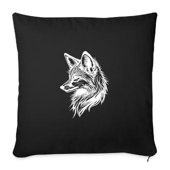 Süsser eleganter Fuchs in Tattoo Tinte - Sofakissenbezug 45 x 45 cm - Schwarz - Vorne