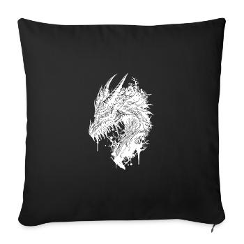 Creepy vintage dragon - Sofa pillowcase 17,3'' x 17,3'' (45 x 45 cm) - black - Front