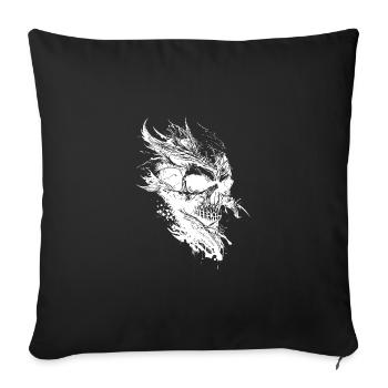 Vintage Creepy Tattoo Skull - Sofa pillowcase 17,3'' x 17,3'' (45 x 45 cm) - black - Front