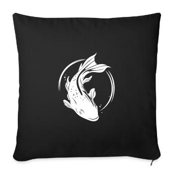 Koi Carp - mignon poisson carpe vintage - Housse de coussin décorative 45 x 45 cm - noir - Devant