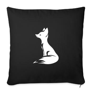 Eleganter niedlicher Fuchs Tattoo Style Porträt - Sofakissenbezug 45 x 45 cm - Schwarz - Vorne