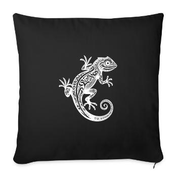 Cute tribal tattoo gecko on the wall - Sofa pillowcase 17,3'' x 17,3'' (45 x 45 cm) - black - Front