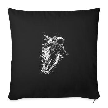 Grunge astronaut in the infinity of space - Sofa pillowcase 17,3'' x 17,3'' (45 x 45 cm) - black - Front