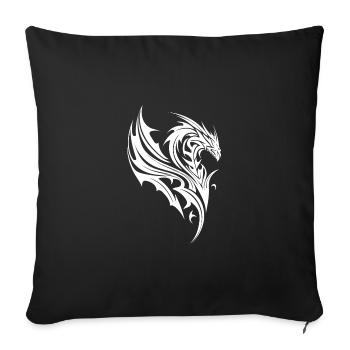 Dragon in tattoo style with wings - Sofa pillowcase 17,3'' x 17,3'' (45 x 45 cm) - black - Front
