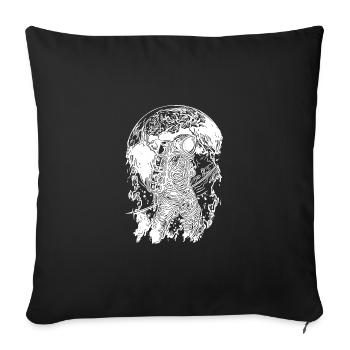 Astronaut in the moonlight - Sofa pillowcase 17,3'' x 17,3'' (45 x 45 cm) - black - Front