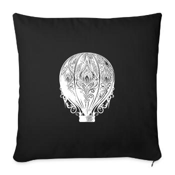 Vintage Hot Air Balloon Fan Design - Sofa pillowcase 17,3'' x 17,3'' (45 x 45 cm) - black - Front