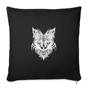 Cute kittens in tattoo style - Sofa pillowcase 17,3'' x 17,3'' (45 x 45 cm) - black - Front