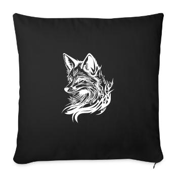 Elegant cute fox in tattoo ink - Sofa pillowcase 17,3'' x 17,3'' (45 x 45 cm) - black - Front