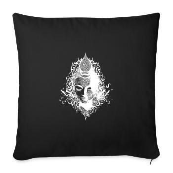 Meditating Buddha Portrait Spiritual Nature - Sofa pillowcase 17,3'' x 17,3'' (45 x 45 cm) - black - Front