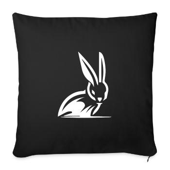Doux lapin de Pâques Lapin Portrat - Housse de coussin décorative 45 x 45 cm - noir - Devant