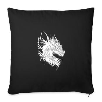 Evil dragon in vintage natural scale dress - Sofa pillowcase 17,3'' x 17,3'' (45 x 45 cm) - black - Front