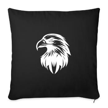 Elegant eagle logo in tattoo style - Sofa pillowcase 17,3'' x 17,3'' (45 x 45 cm) - black - Front