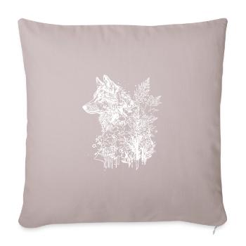 Vintage Wolf Head Portrait Nature Ink Tattoo Style - Sofa pillowcase 17,3'' x 17,3'' (45 x 45 cm) - light taupe - Front