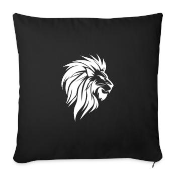Evil Lion Head Tattoo Style Elegant Mane - Sofa pillowcase 17,3'' x 17,3'' (45 x 45 cm) - black - Front