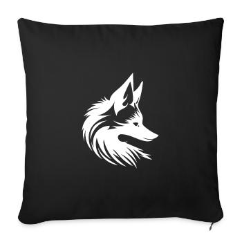 Süsser niedlicher Fuchs Tattoo Porträt Style - Sofakissenbezug 45 x 45 cm - Schwarz - Vorne