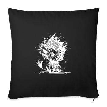 Câlins petits méchants enfants lion à crinière - Housse de coussin décorative 45 x 45 cm - noir - Devant
