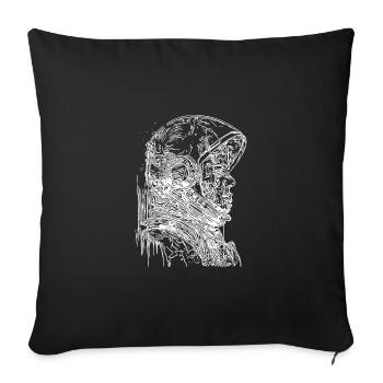 Cool vintage astronaut with open helmet - Sofa pillowcase 17,3'' x 17,3'' (45 x 45 cm) - black - Front