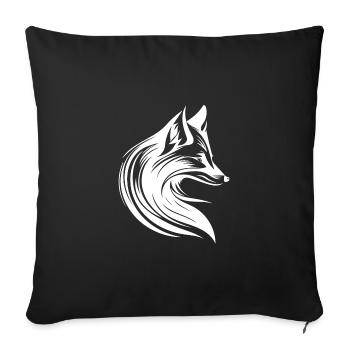 Tattoo Style Fuchs Porträt in fliessenden Linien - Sofakissenbezug 45 x 45 cm - Schwarz - Vorne