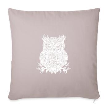 Vintage owl with big eyes - Sofa pillowcase 17,3'' x 17,3'' (45 x 45 cm) - light taupe - Front