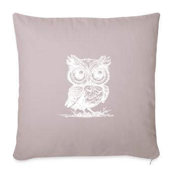 Forest owl with big eyes - Sofa pillowcase 17,3'' x 17,3'' (45 x 45 cm) - light taupe - Front