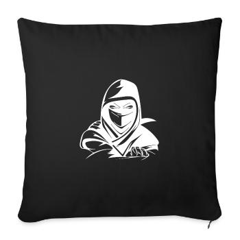Musculation Loisir Style Ninja Athlète Guerrier - Housse de coussin décorative 45 x 45 cm - noir - Devant