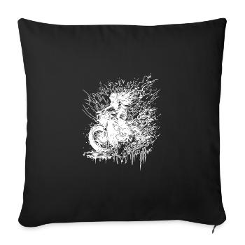 Motocycliste Bikerin Off-road Ride Splash - Housse de coussin décorative 45 x 45 cm - noir - Devant