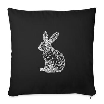 Cute Geometric Rabbit Small Lines Rabbit - Sofa pillowcase 17,3'' x 17,3'' (45 x 45 cm) - black - Front