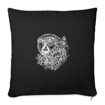 Parrot Portrait Elegant Vintage Bird - Sofa pillowcase 17,3'' x 17,3'' (45 x 45 cm) - black - Front