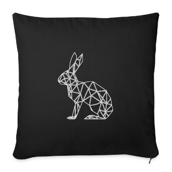 Geometric Rabbit Cute Lines Rabbit - Sofa pillowcase 17,3'' x 17,3'' (45 x 45 cm) - black - Front