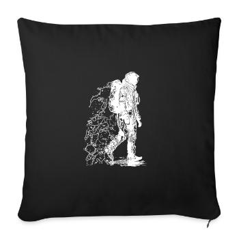 Space astronaut in moonlight dust - Sofa pillowcase 17,3'' x 17,3'' (45 x 45 cm) - black - Front