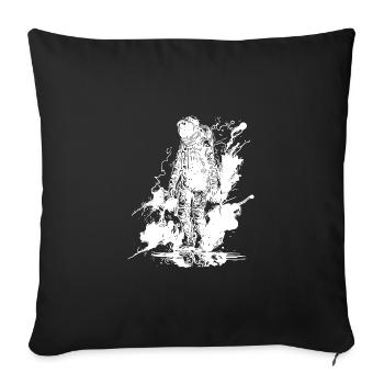 Cool astronaut walking in fog moonlight - Sofa pillowcase 17,3'' x 17,3'' (45 x 45 cm) - black - Front