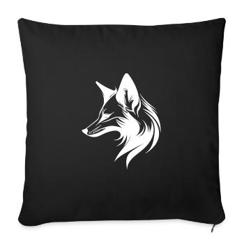 Fuchs Porträt in fliessenden Linien Style - Sofakissenbezug 45 x 45 cm - Schwarz - Vorne