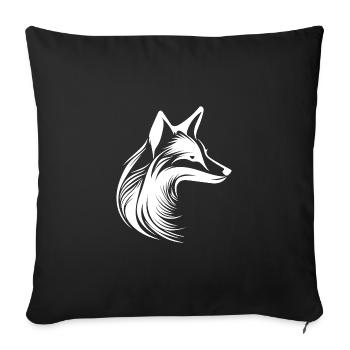Beau portrait de renard tatoué - Housse de coussin décorative 45 x 45 cm - noir - Devant
