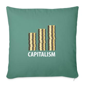 Capitalism - Sofa pillowcase 17,3'' x 17,3'' (45 x 45 cm) - cypress green - Front