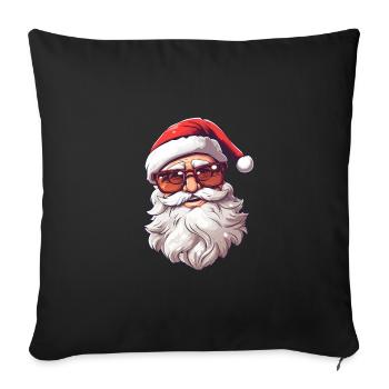 Cool Santa Claus with sunglasses and beard - Sofa pillowcase 17,3'' x 17,3'' (45 x 45 cm) - black - Front