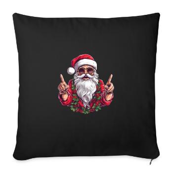 Groovy funny Santa Claus with beard and hat - Sofa pillowcase 17,3'' x 17,3'' (45 x 45 cm) - black - Front