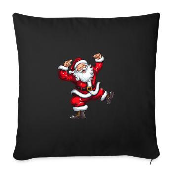 Dancing Santa Claus with hat and beard - Sofa pillowcase 17,3'' x 17,3'' (45 x 45 cm) - black - Front
