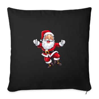 Cheerful laughing Santa Claus with beard - Sofa pillowcase 17,3'' x 17,3'' (45 x 45 cm) - black - Front