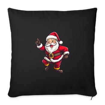 Santa Claus Drabbing with beard and hat - Sofa pillowcase 17,3'' x 17,3'' (45 x 45 cm) - black - Front