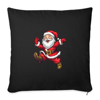 Cute funny Santa Claus with beard - Sofa pillowcase 17,3'' x 17,3'' (45 x 45 cm) - black - Front