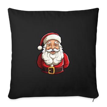 Elegant Santa Claus with beard and hat - Sofa pillowcase 17,3'' x 17,3'' (45 x 45 cm) - black - Front