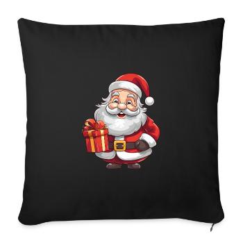 Christmas Santa Claus with beard and hat - Sofa pillowcase 17,3'' x 17,3'' (45 x 45 cm) - black - Front