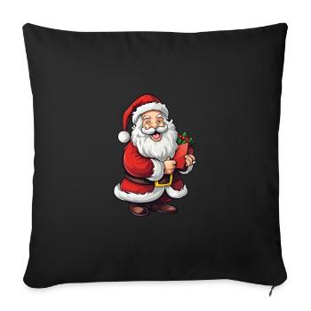 Freaky Santa Claus with beard and hat - Sofa pillowcase 17,3'' x 17,3'' (45 x 45 cm) - black - Front