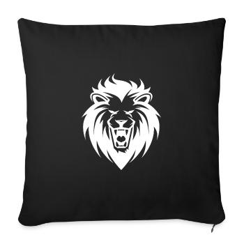 Roaring Lion Head Tattoo Style Elegant Mane - Sofa pillowcase 17,3'' x 17,3'' (45 x 45 cm) - black - Front