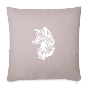 Portrait de renard de style tatouage dans des lignes fluides - Housse de coussin décorative 45 x 45 cm - taupe clair - Devant