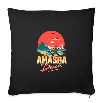 Amasra Beach Dream - 74 Bartin Turkey Gift Idea - Sofa pillowcase 17,3'' x 17,3'' (45 x 45 cm) - black - Front