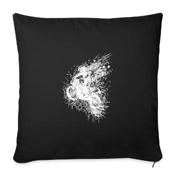 Motorcycle Racing Slippery Floor Splash Jump - Sofa pillowcase 17,3'' x 17,3'' (45 x 45 cm) - black - Front