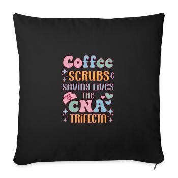 CNA Nursing Quotes Funny Nurse Lovers Cute CNA - Sofa pillowcase 17,3'' x 17,3'' (45 x 45 cm) - black - Front
